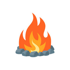Wall Mural - simple vector flame icon in flat style