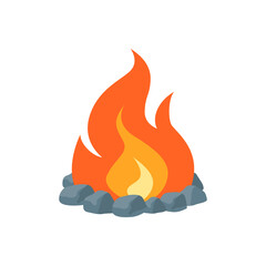 Wall Mural - Simple vector flame icon in flat style