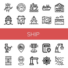 Canvas Print - Set of ship icons