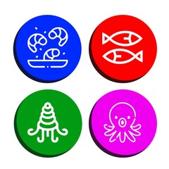 Poster - octopus simple icons set