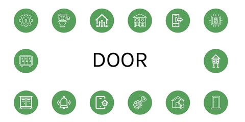 Wall Mural - door icon set