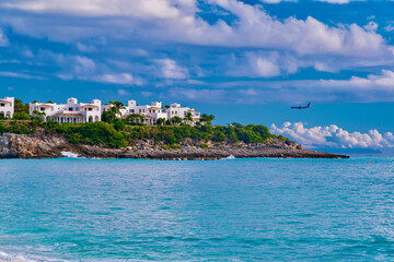 Wall Mural - panorama of the island of Sint Maarten island in the Caribbean