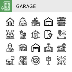 Canvas Print - Set of garage icons