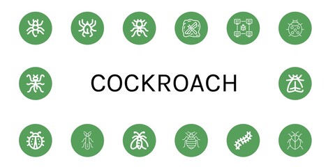 Sticker - Set of cockroach icons