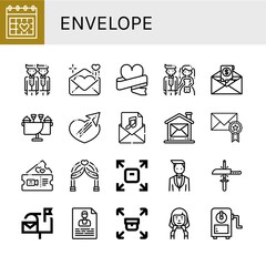 Poster - envelope simple icons set