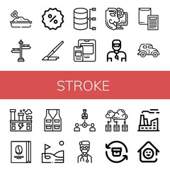 Sticker - stroke icon set