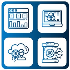 Poster - database simple icons set