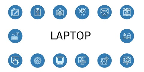 Wall Mural - Set of laptop icons