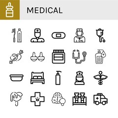 Sticker - medical simple icons set