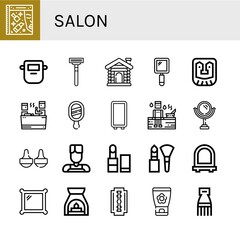 Poster - salon simple icons set