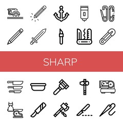 Canvas Print - sharp icon set