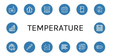 Wall Mural - Set of temperature icons