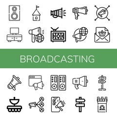 Poster - broadcasting simple icons set