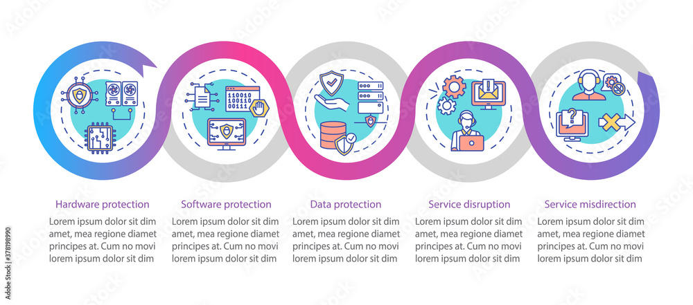 System protection and support vector infographic template. Data ...