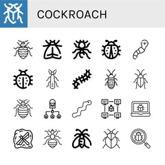 Wall Mural - Set of cockroach icons