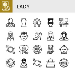 Wall Mural - lady icon set