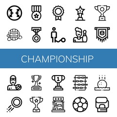 Canvas Print - championship simple icons set