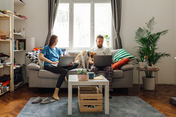 Couple Working At Home