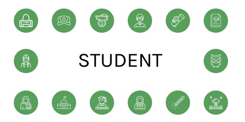 Sticker - student icon set