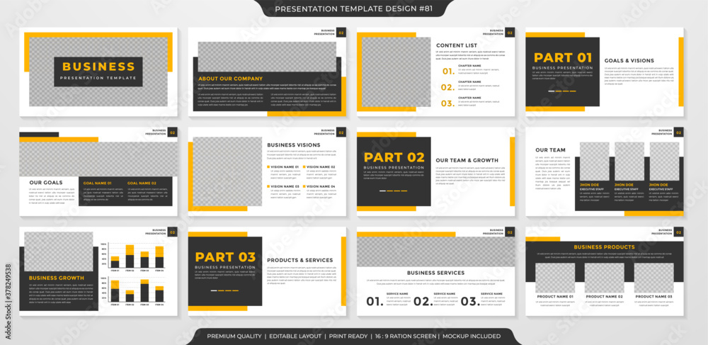 business presentation template with clean layout and minimalist style ...