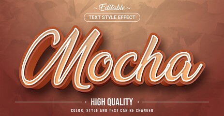 Wall Mural - Editable text style effect - Mocha theme style.