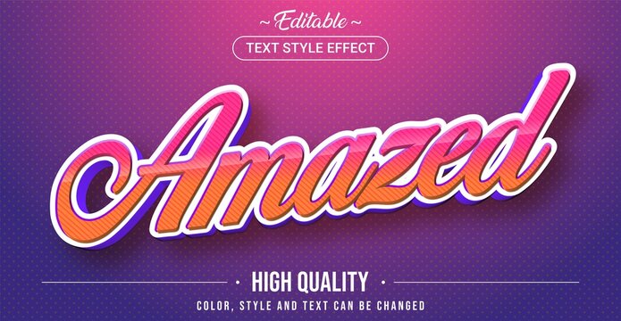 Editable text style effect - Amazed theme style.