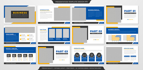 Wall Mural - business presentation template with clean layout and minimalist style use for business profile and p
