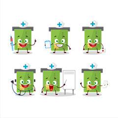 Sticker - Doctor profession emoticon with atm card slot cartoon character