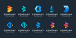 Set of creative monogram letter B logo design template. icons for business of technology, digital, data, simple.