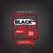 black friday limited offer with red and brush effect