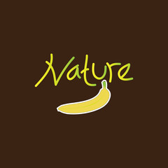 Wall Mural - NATURE Banana logo design vector