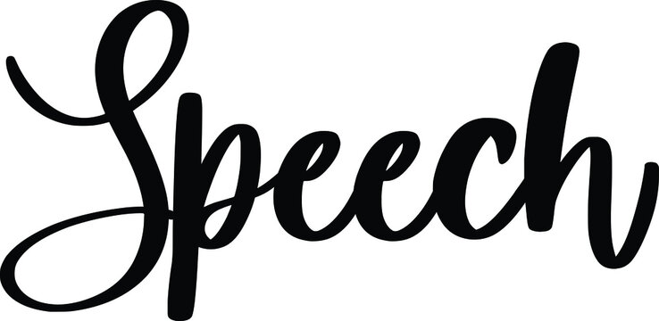 Speech Typography Black Color Text On White Background