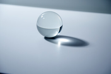 Crystal Ball Marbles glass transparent on white background