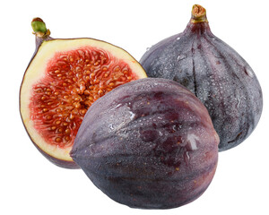 Wall Mural - Sliced figs closeup isolated