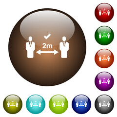 Sticker - Correct social distancing color glass buttons