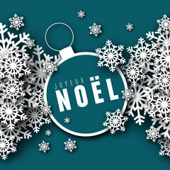 Sticker - joyeux noël et flocon de neige