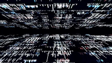 Poster - Black screen with programming language code running, seamless loop. Animation. System engineering, concept of modern games or apps creation.