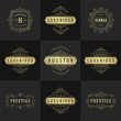 © provectors - Vintage logos and monograms set elegant flourishes line art graceful ornaments victorian style vector template design