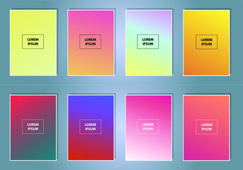 Aufkleber - Abstract vector covers design with line, gradient and vibrant color. Simply geometric background
