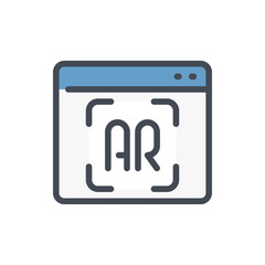 Poster - Augmented reality color line icon. Website with AR scan vector outline colorful sign.