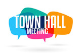 Fototapeta  - Town hall meeting on speech bubble