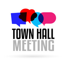 Town Hall Meeting On Speech Bubble