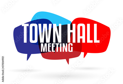 Cuadros en Lienzo Town hall meeting on speech bubble