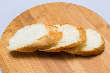 bread and slice of bread,wooden background for design