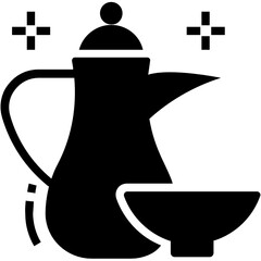 Poster - 
A pot with handle, concept of teapot icon 
