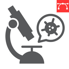 Wall Mural - virus research glyph icon, hiv and coronavirus, microscope sign vector graphics, editable stroke sol