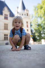 Poster - Child, toddler boy, playing in the park, running