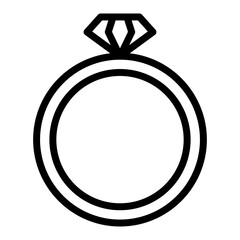 Sticker - 
A precious diamond ring in glyph icon vector
