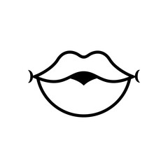 Sticker - Pop art mouth closed line style icon