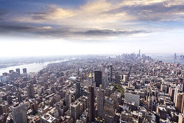 Wall Mural - Aerial view of Manhattan's skyline